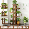 6 Tier Freestanding Bamboo Flower Stand Rack, Indoor and Outdoor Plant Shelf