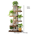 6 Tier Freestanding Bamboo Flower Stand Rack, Indoor and Outdoor Plant Shelf - view 3