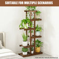 6 Tier Freestanding Bamboo Flower Stand Rack, Indoor and Outdoor Plant Shelf - view 4