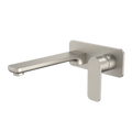 Caroma Luna Wall Basin Bath Mixer - 180mm x 122mm x 230mm - Brushed Nickel - Lead-Free Brass - Easy Clean Aerator - SuperSaverAU - view 1