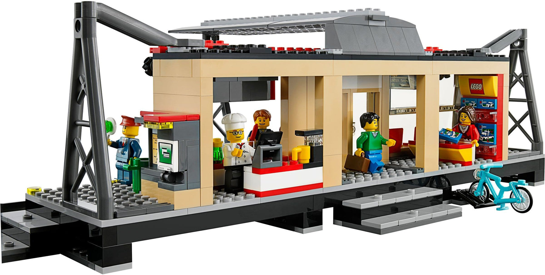 LEGO 60050 City Train Station with Taxi, Shop & Minifigures - SuperSaverAU - view 2