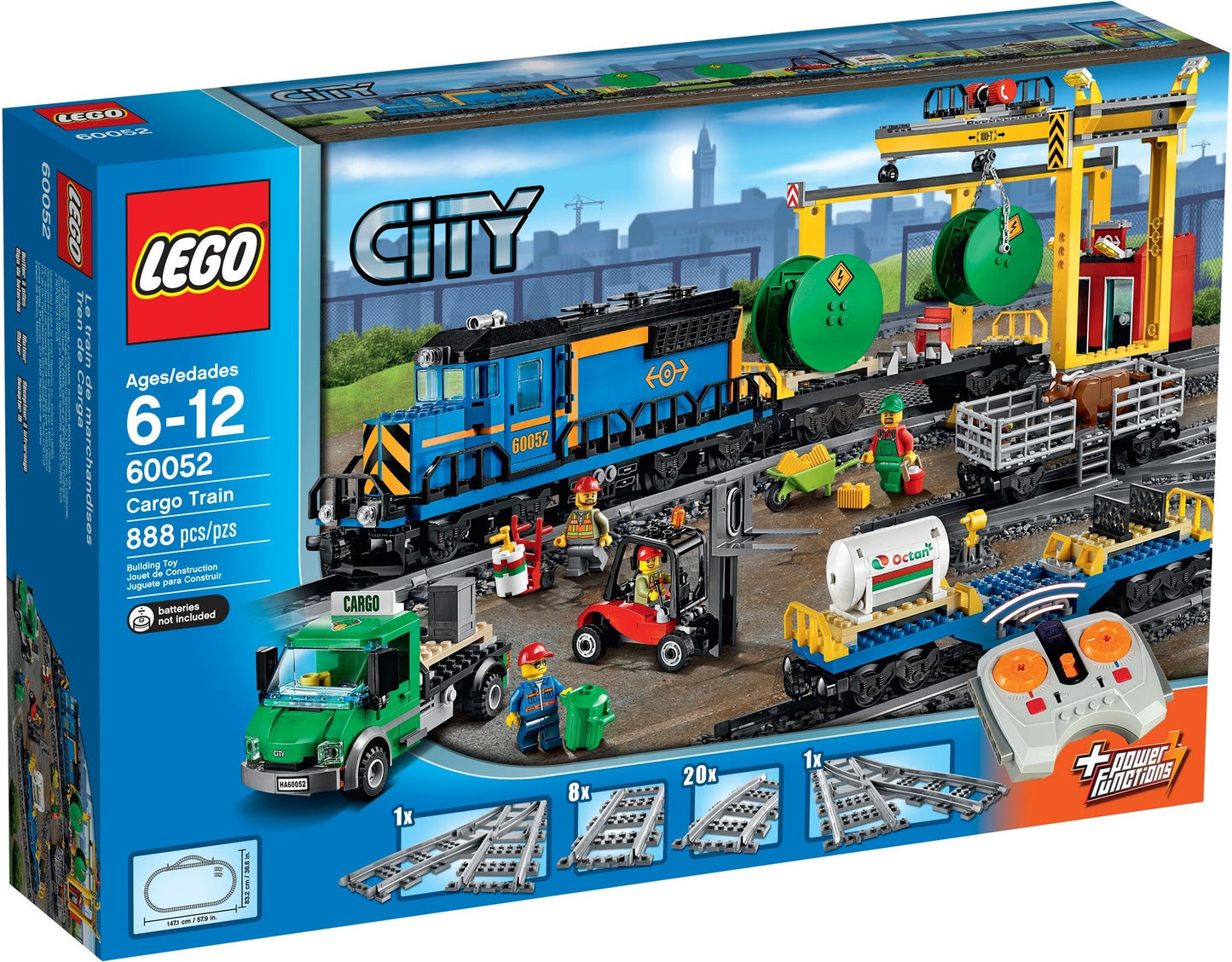 LEGO 60052 Cargo Train: Remote Control Train Set with Tracks & Minifigures