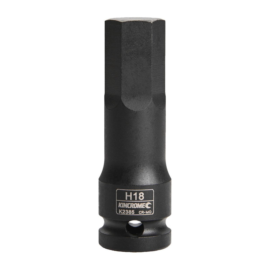 Kincrome 18mm 1/2" Drive Hex Impact Socket - Chrome Molybdenum Steel - Black - SuperSaverAU - view 1