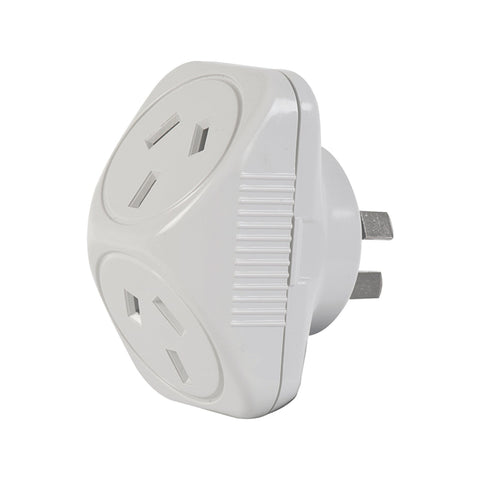 Click White Triangular Double Adaptor - SuperSaverAU - view 1