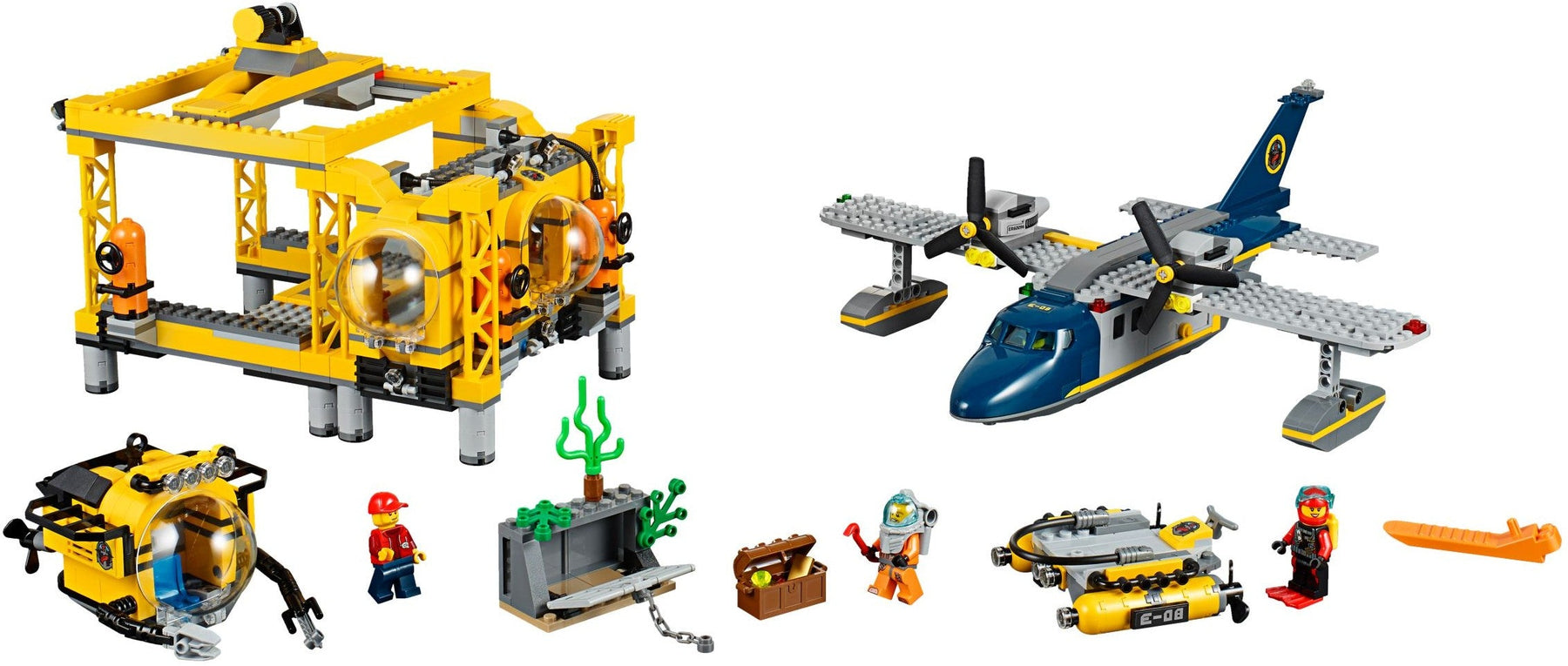 LEGO 60096 Deep Sea Operation Base with Submarine & Seaplane - SuperSaverAU - view 7