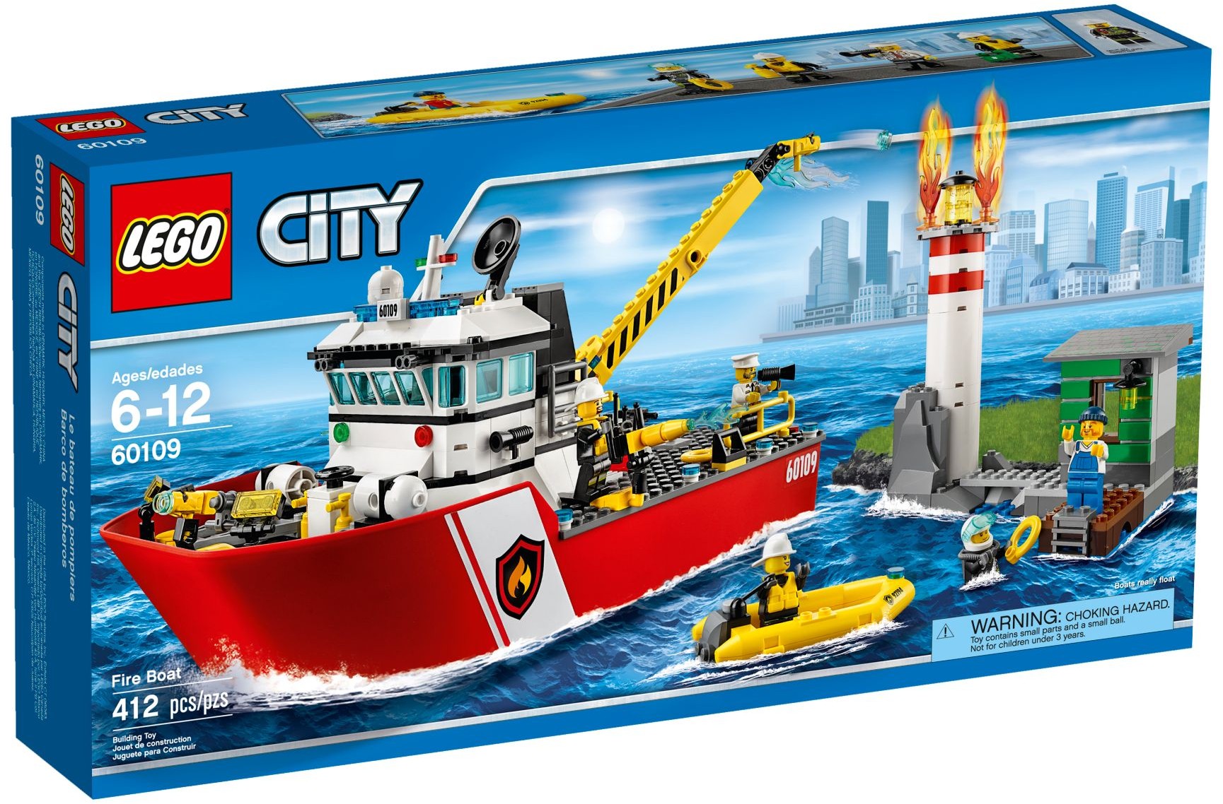LEGO 60109 Fire Boat Rescue Set with Lighthouse - SuperSaverAU - view 1