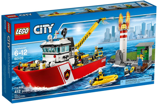 LEGO 60109 Fire Boat Rescue Set with Lighthouse