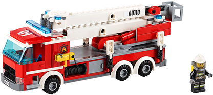 LEGO 60110 City Fire Station with Truck, Helicopter & Hot Dog Stand