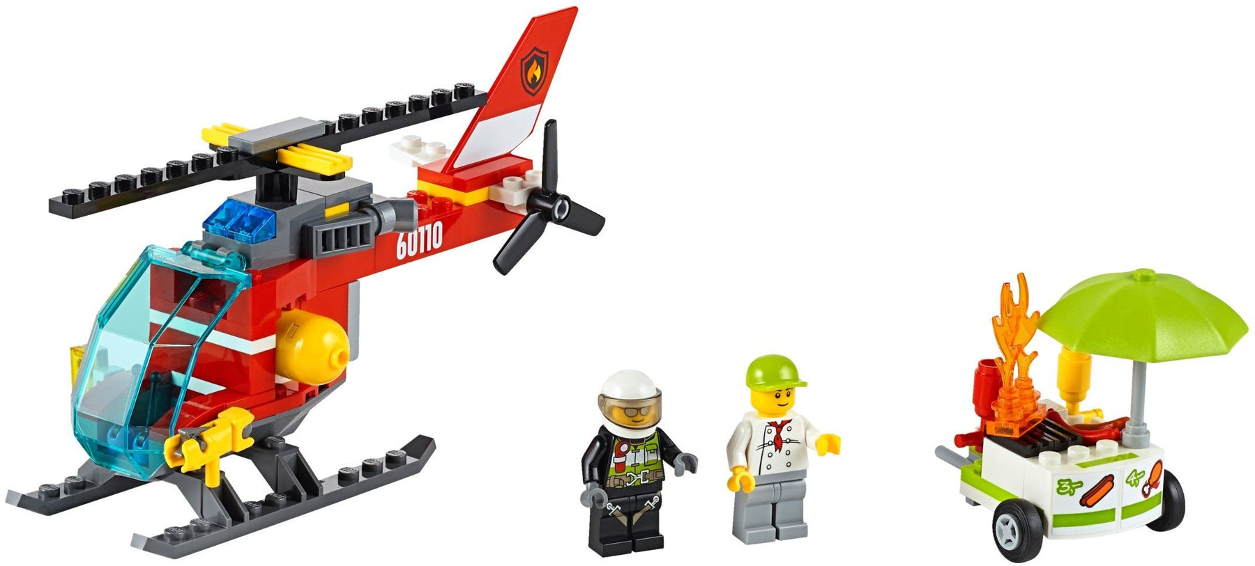 LEGO 60110 City Fire Station with Truck, Helicopter & Hot Dog Stand - SuperSaverAU - view 4
