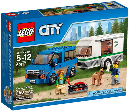 LEGO 60117 Van & Caravan Camping Set with Minifigures