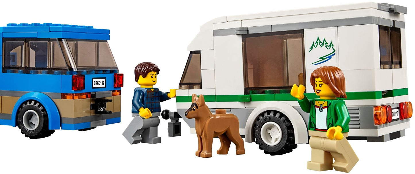 LEGO 60117 Van & Caravan Camping Set with Minifigures