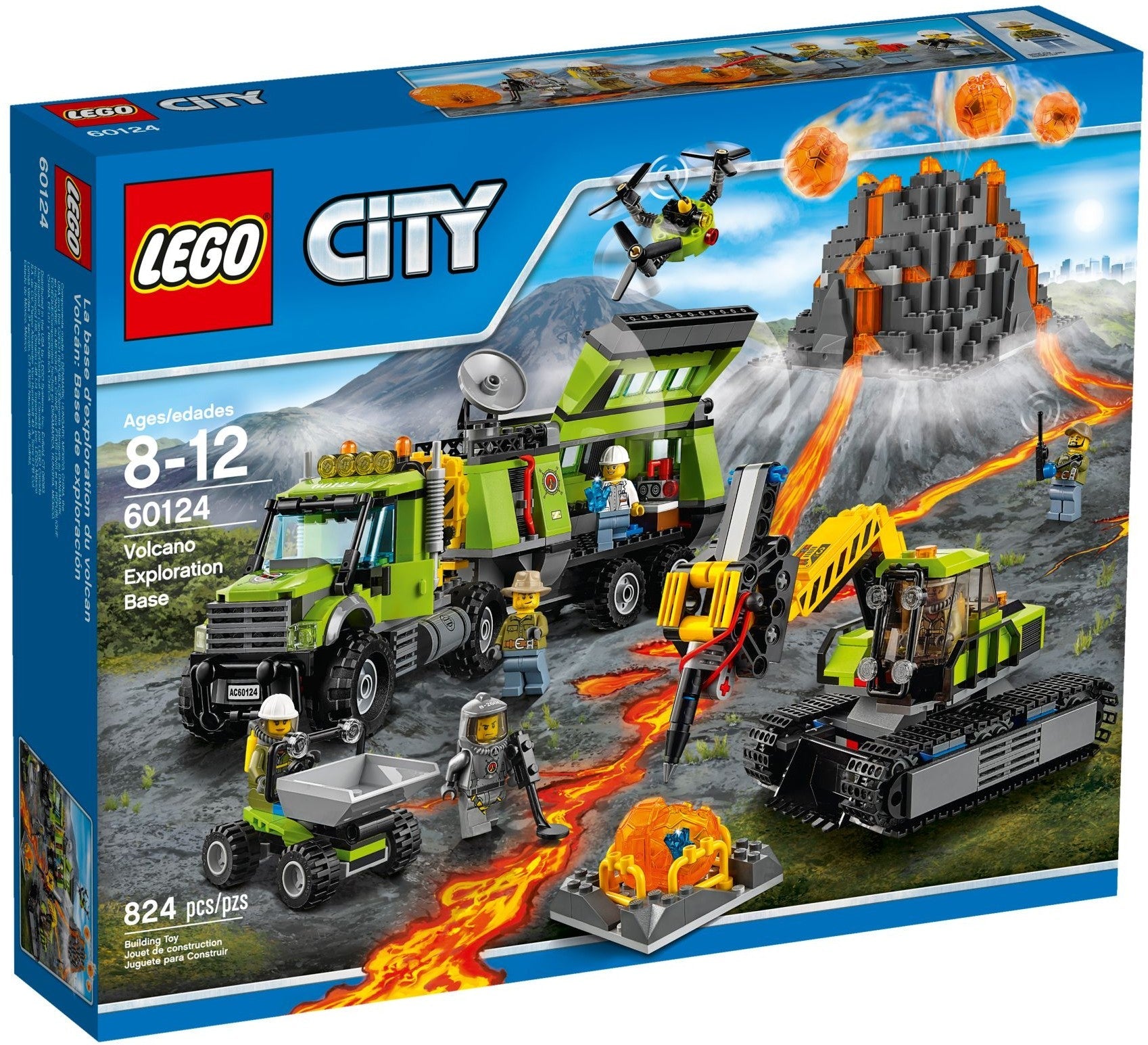 LEGO 60124 Volcano Exploration Base - Erupting Lava Fun! - SuperSaverAU - view 1