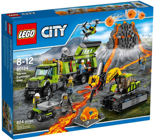 LEGO 60124 Volcano Exploration Base - Erupting Lava Fun!