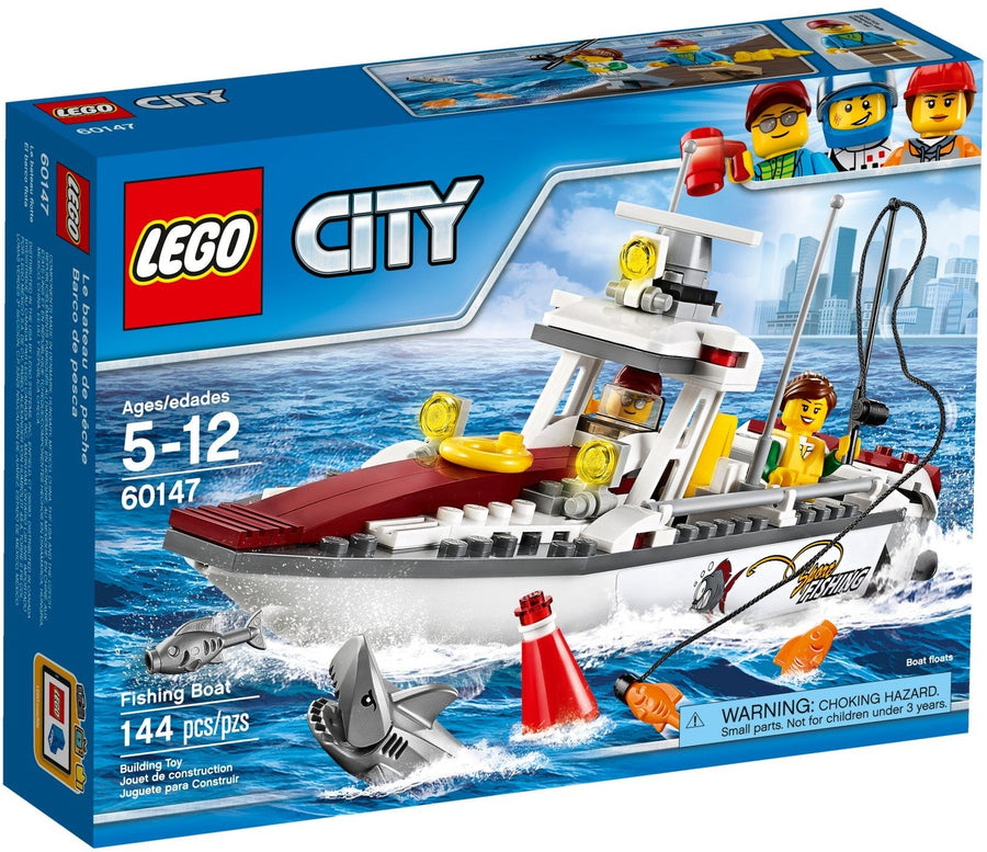 LEGO 60147 Fishing Boat with Minifigures & Shark - SuperSaverAU - view 1