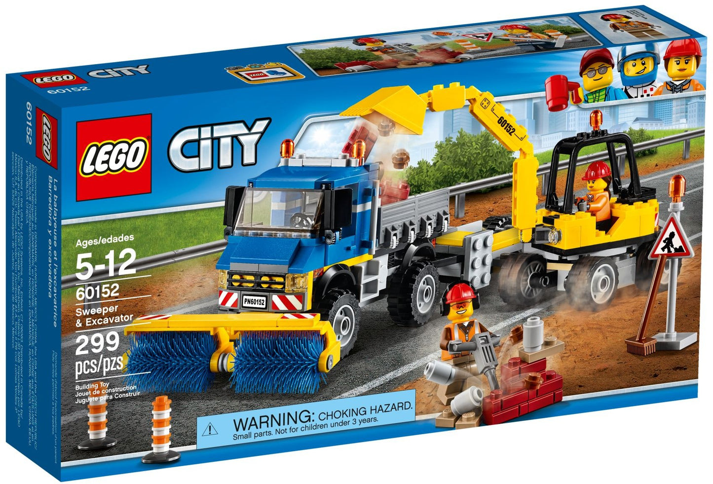 LEGO 60152 City Sweeper & Excavator Construction Set