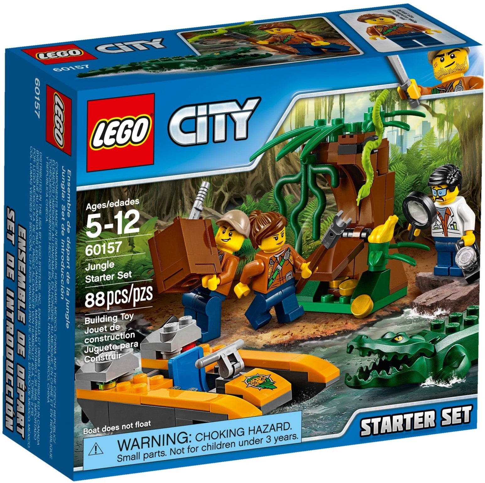 LEGO 60157 Jungle Exploration Starter Set with Boat & Minifigures - SuperSaverAU - view 1