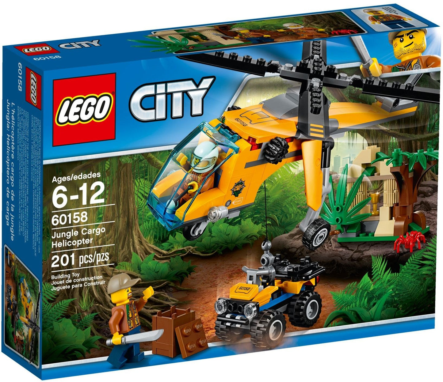 LEGO 60158 Jungle Cargo Helicopter: Temple Explorer with ATV