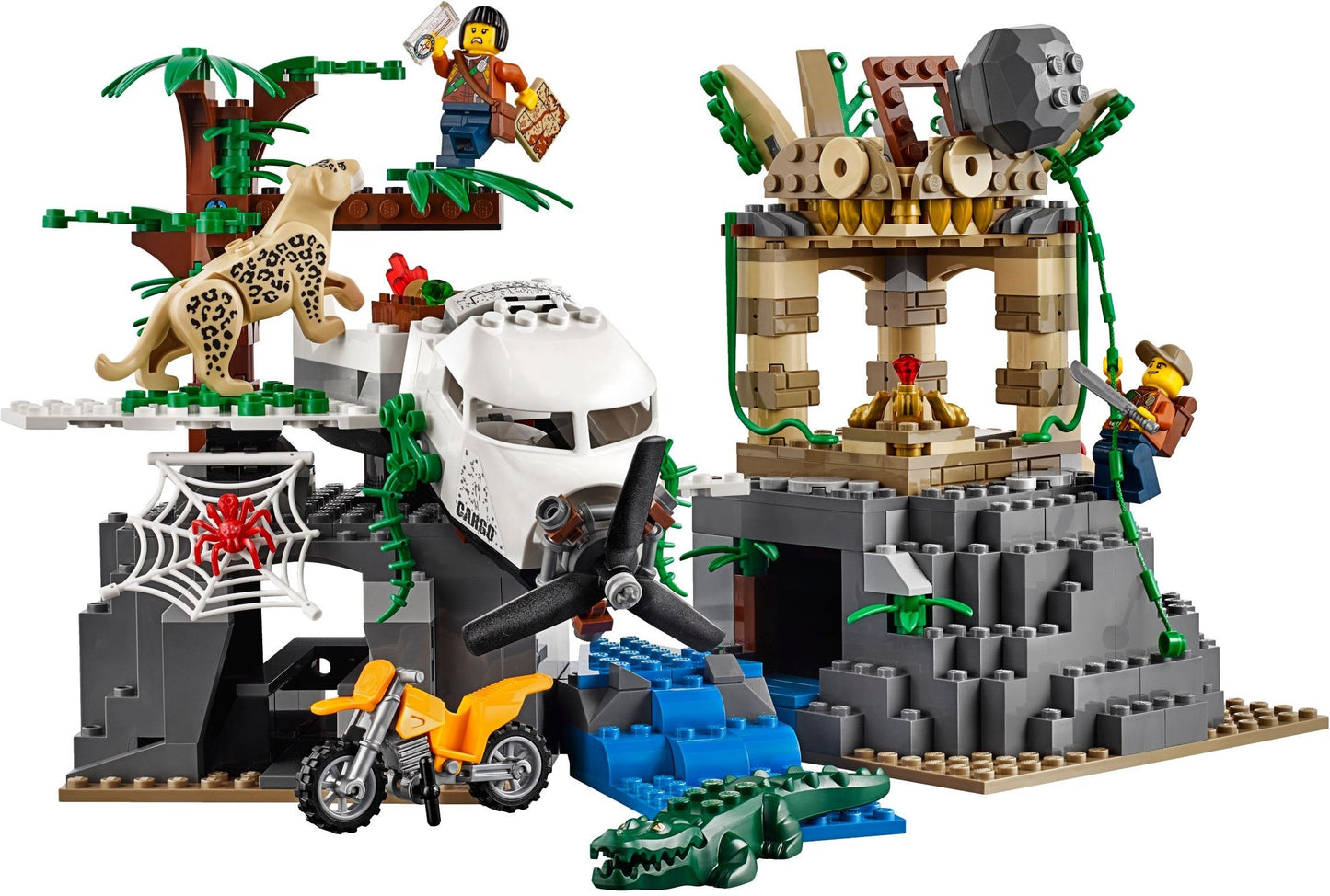 LEGO 60161 Jungle Exploration Site with Helicopter, Truck & Animals