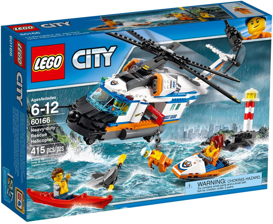 LEGO 60166 Coast Guard Helicopter Rescue Set with Boat & Shark - SuperSaverAU - view 1