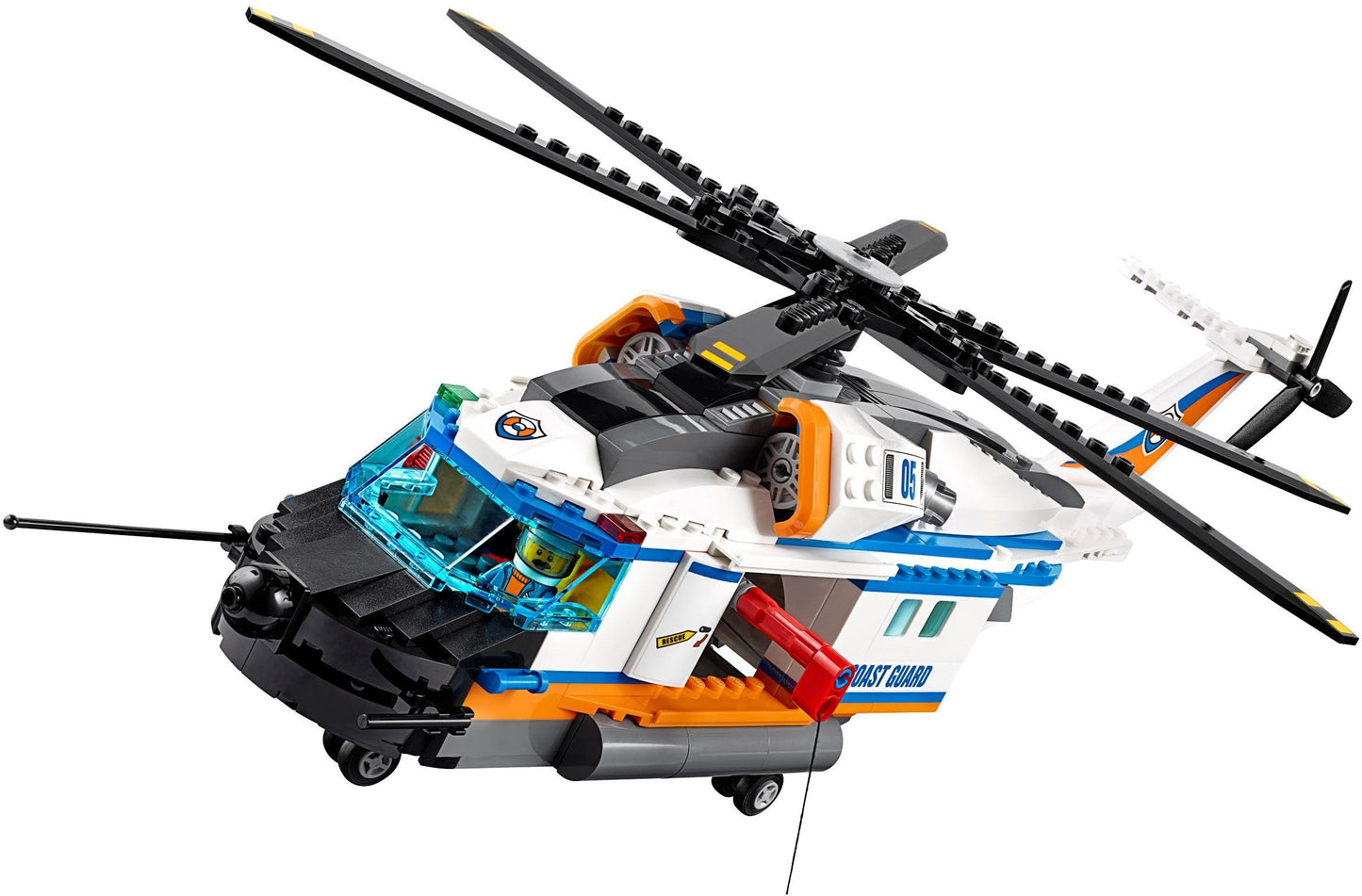 LEGO 60166 Coast Guard Helicopter Rescue Set with Boat & Shark