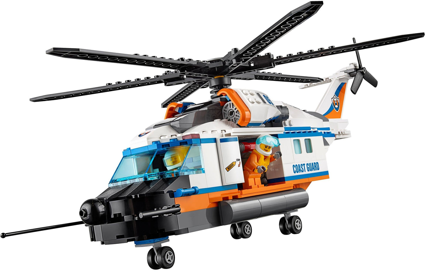 LEGO 60166 Coast Guard Helicopter Rescue Set with Boat & Shark
