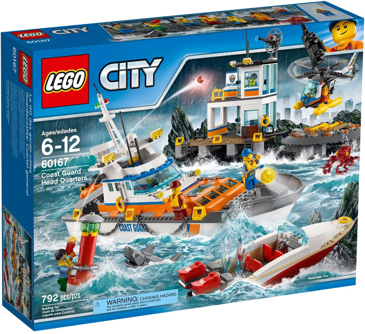LEGO 60167 Coast Guard HQ Ship, Helicopter & Speedboat Rescue