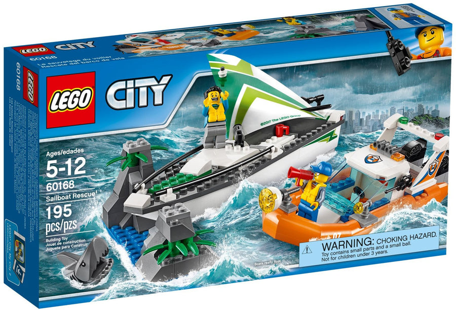 LEGO 60168 Sailboat Rescue Mission Coast Guard Boat Set - SuperSaverAU - view 1