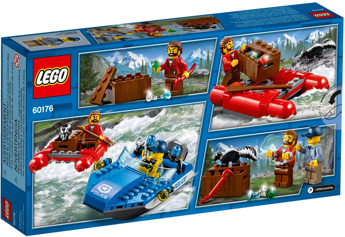 LEGO 60176 Wild River Escape Police Speedboat Crook Raft Set