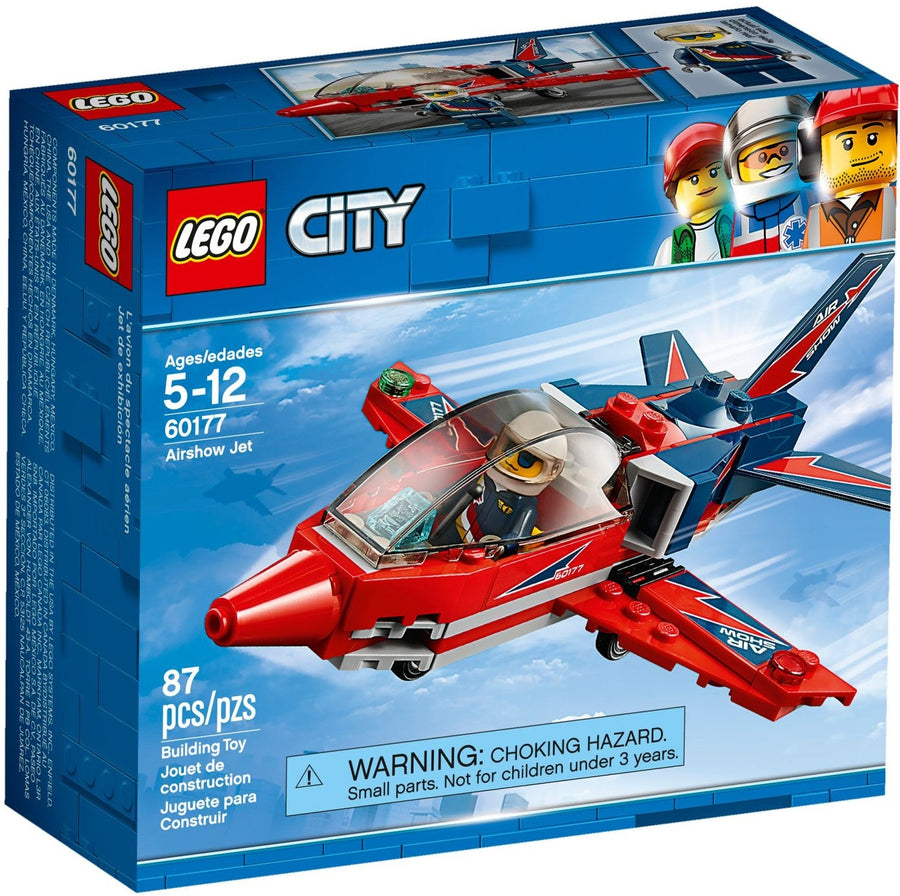 LEGO 60177 Airshow Jet: Pilot Minifigure & Toy Plane Building Set - SuperSaverAU - view 1