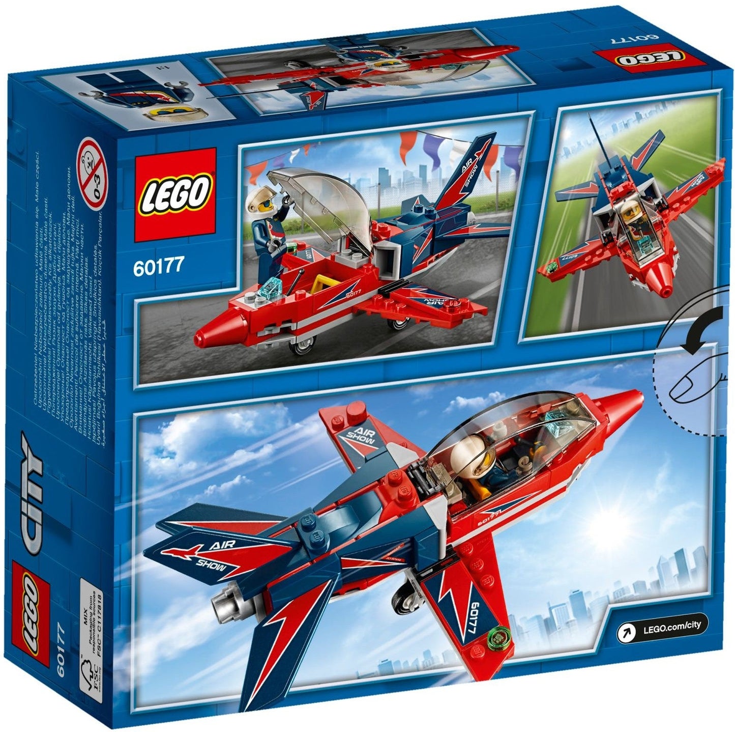 LEGO 60177 Airshow Jet: Pilot Minifigure & Toy Plane Building Set