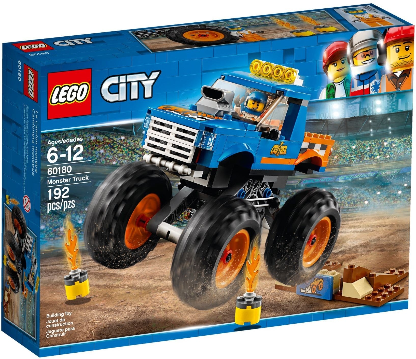 LEGO 60180 Monster Truck: Jump Ramp & Fire Stunt Show - SuperSaverAU - view 1