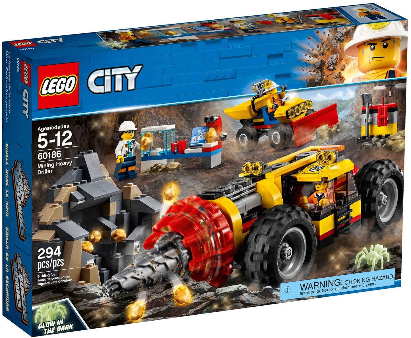 LEGO 60186 Mining Heavy Driller with Geologist & Glow Spider