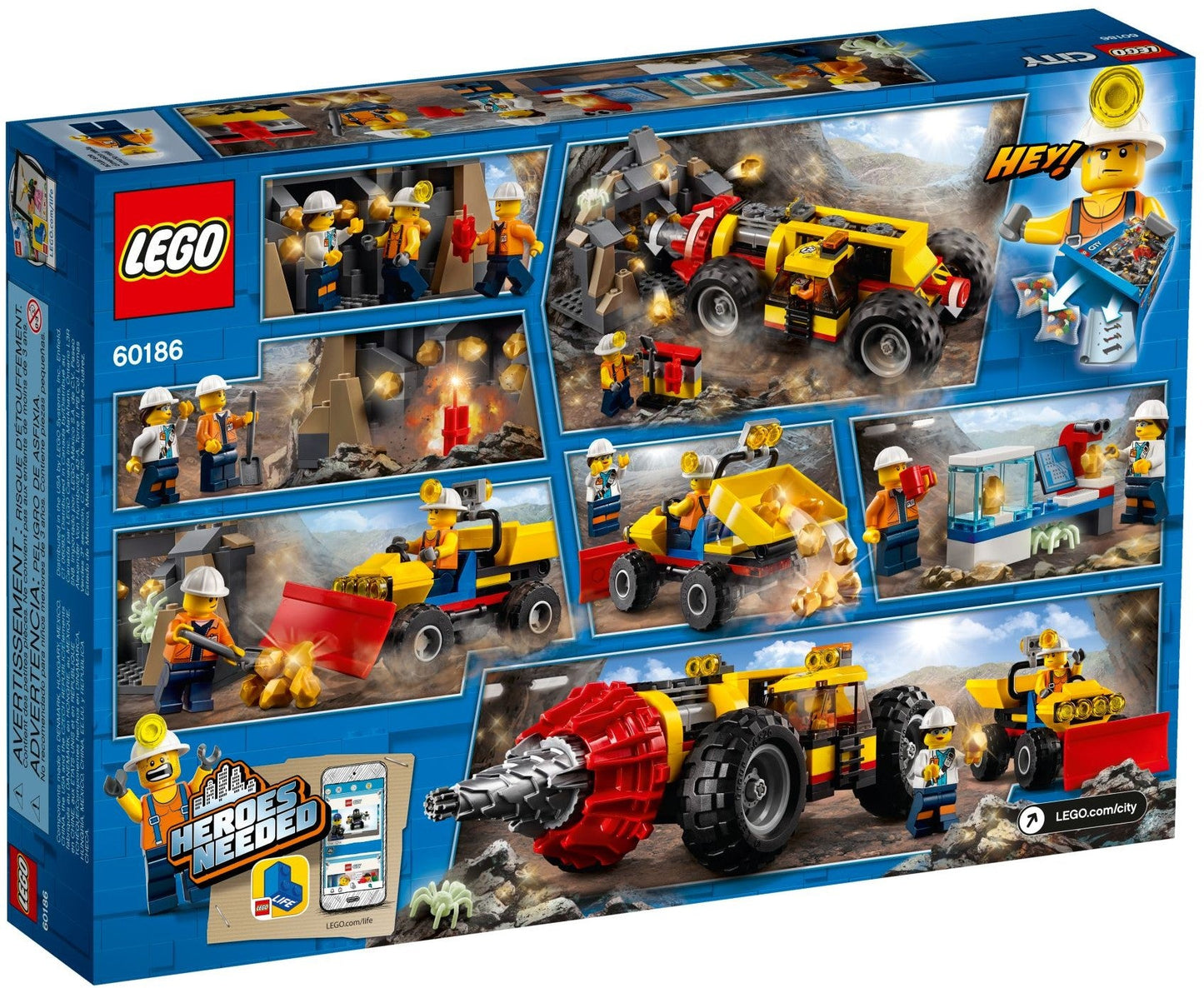 LEGO 60186 Mining Heavy Driller with Geologist & Glow Spider