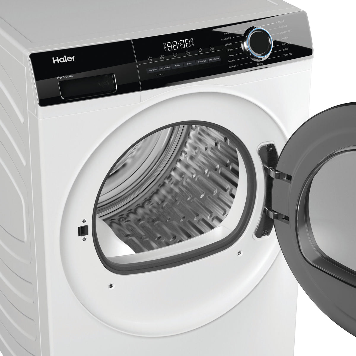 Haier 8kg Heat Pump Dryer - White, 8 Star Energy Rating, 15 Programs, Auto-Sensing - HDHP80AW1