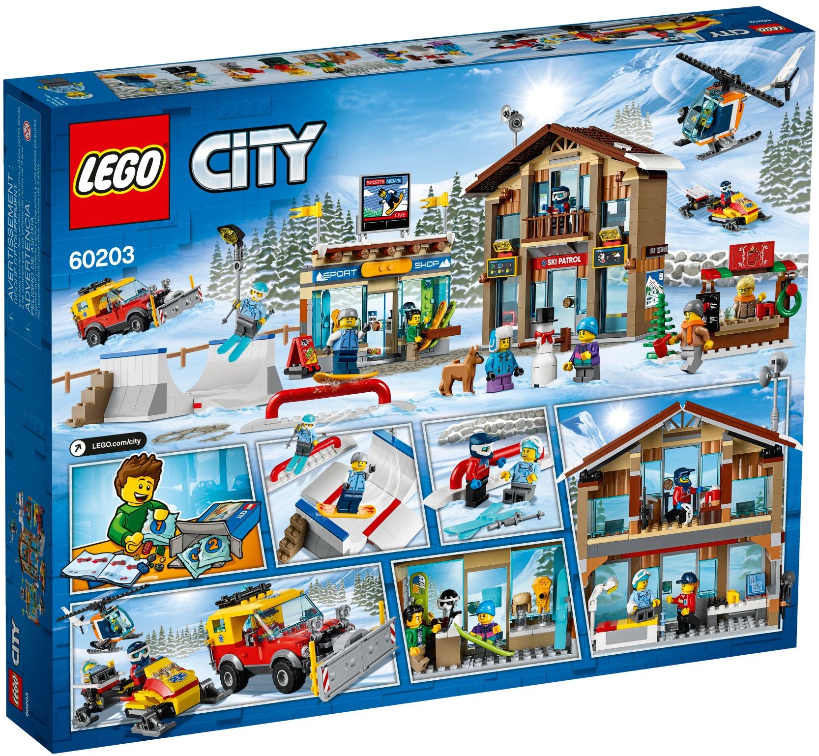 LEGO 60203 Ski Resort Playset: Snow Fun & Rescue Adventures - SuperSaverAU - view 2
