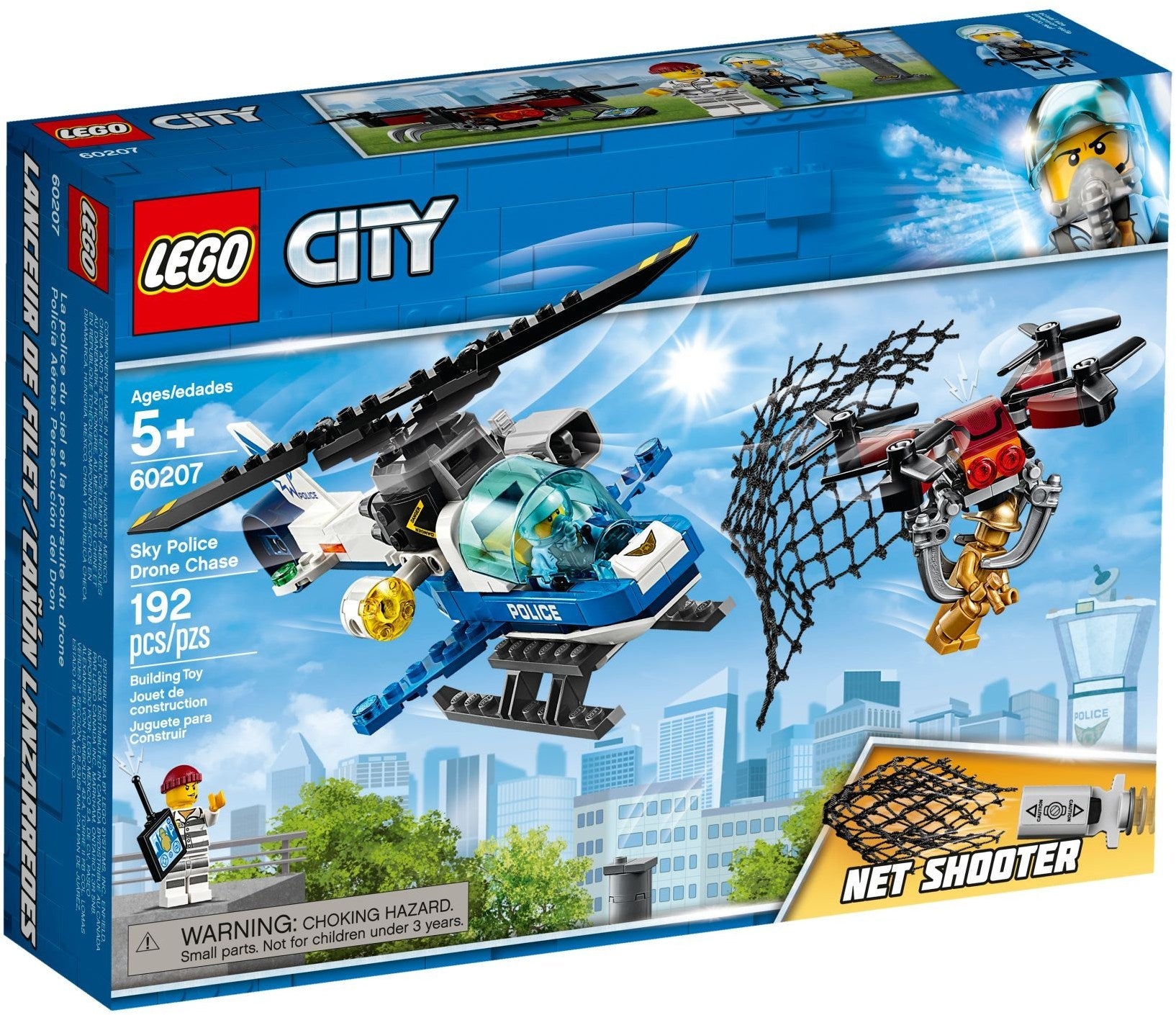 LEGO 60207 Sky Police Drone Chase Helicopter Playset - SuperSaverAU - view 1