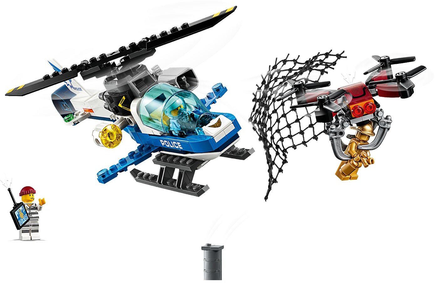 LEGO 60207 Sky Police Drone Chase Helicopter Playset - SuperSaverAU - view 2