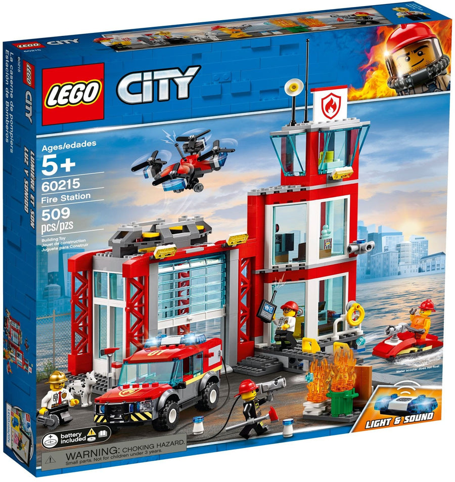 LEGO 60215 Fire Station: Fire Rescue Building Set with Truck & Drone - SuperSaverAU - view 1