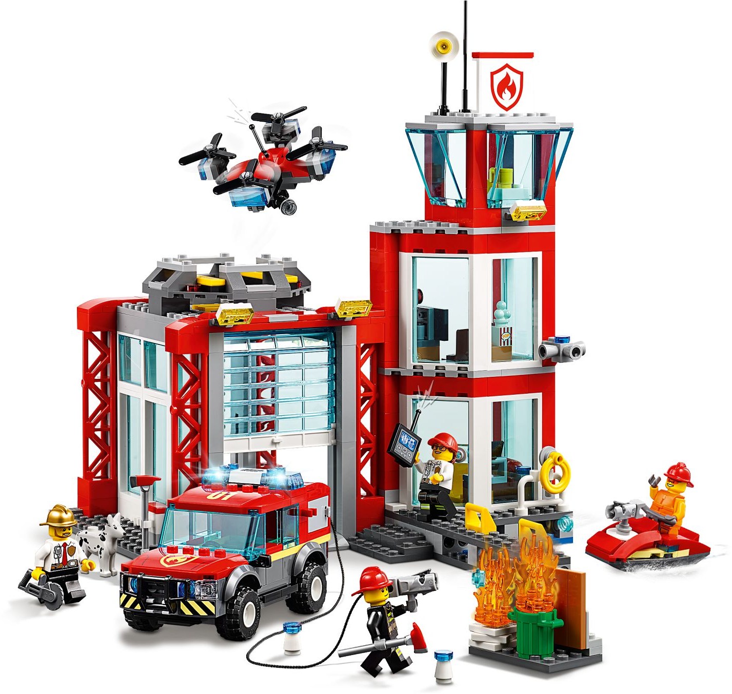 LEGO 60215 Fire Station: Fire Rescue Building Set with Truck & Drone - SuperSaverAU - view 2