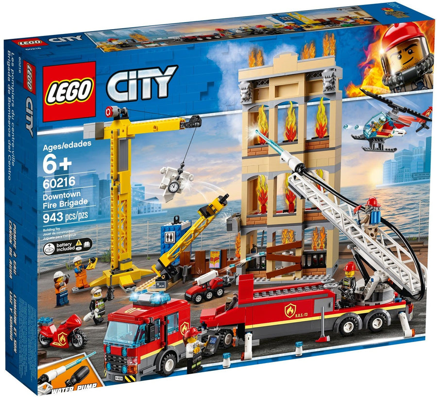 LEGO 60216 Downtown Fire Brigade Rescue Helicopter Building Set - SuperSaverAU - view 1