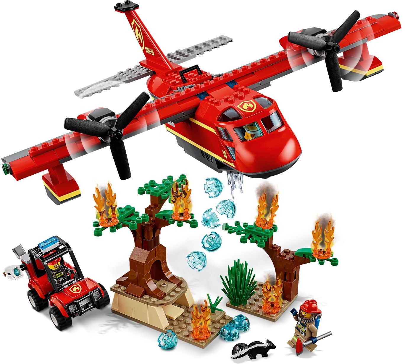 LEGO 60217 Fire Plane Rescue Set with Fire Buggy & Skunk - SuperSaverAU - view 3