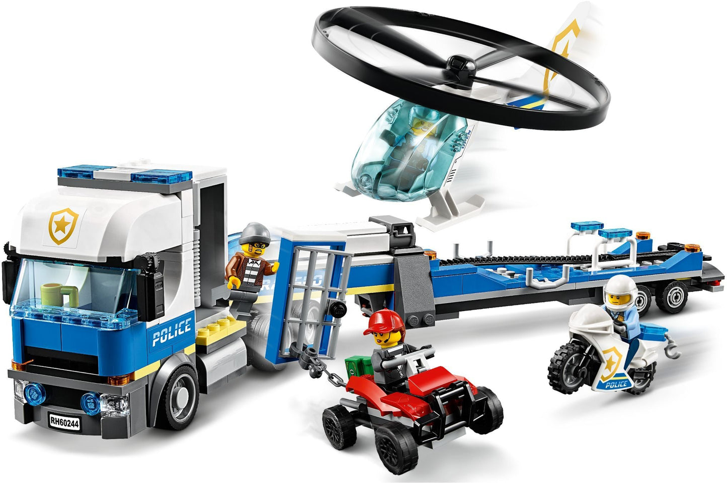 LEGO 60244 Police Helicopter Transport Truck & ATV Playset