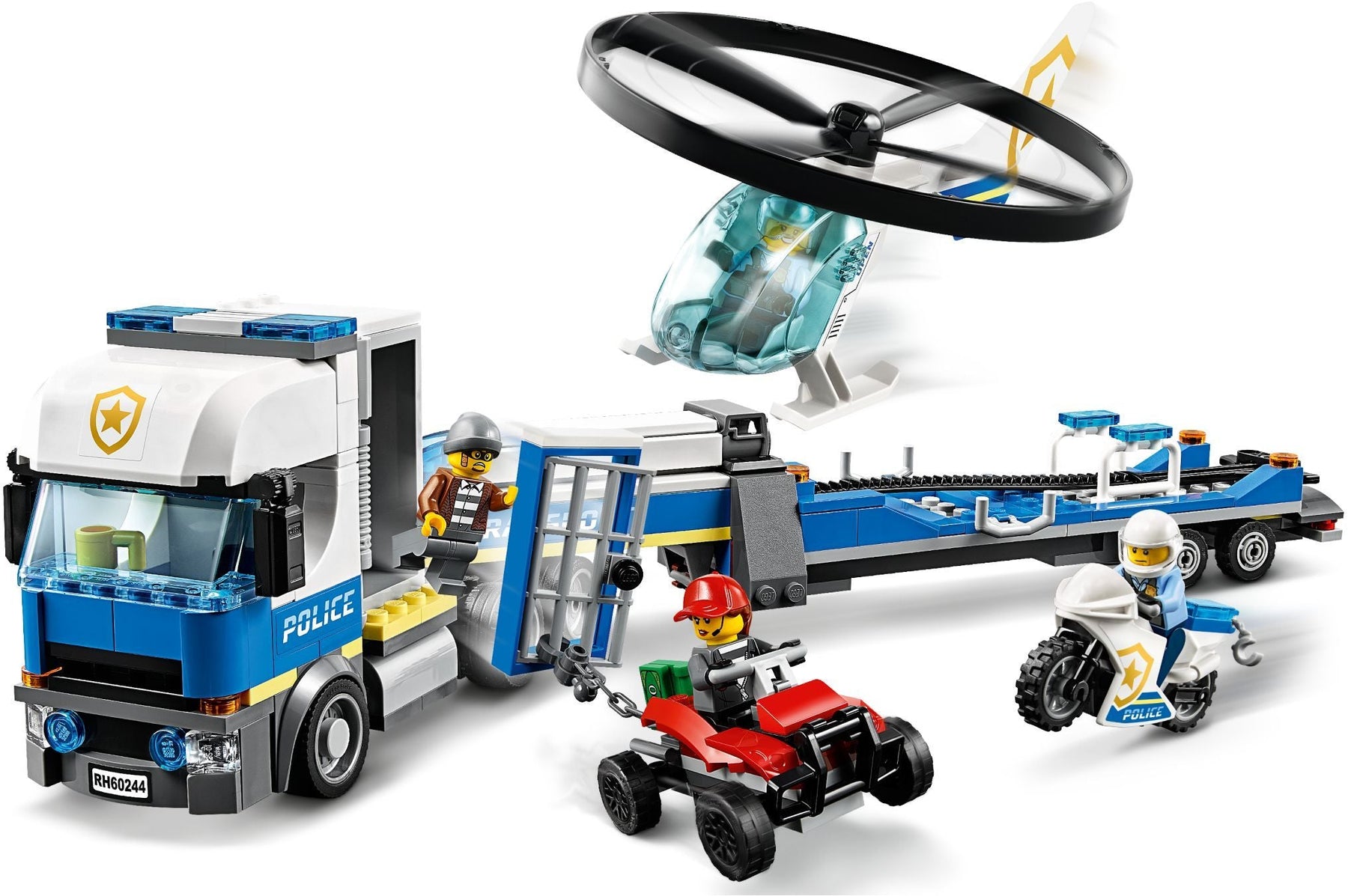LEGO 60244 Police Helicopter Transport Truck & ATV Playset - SuperSaverAU - view 2