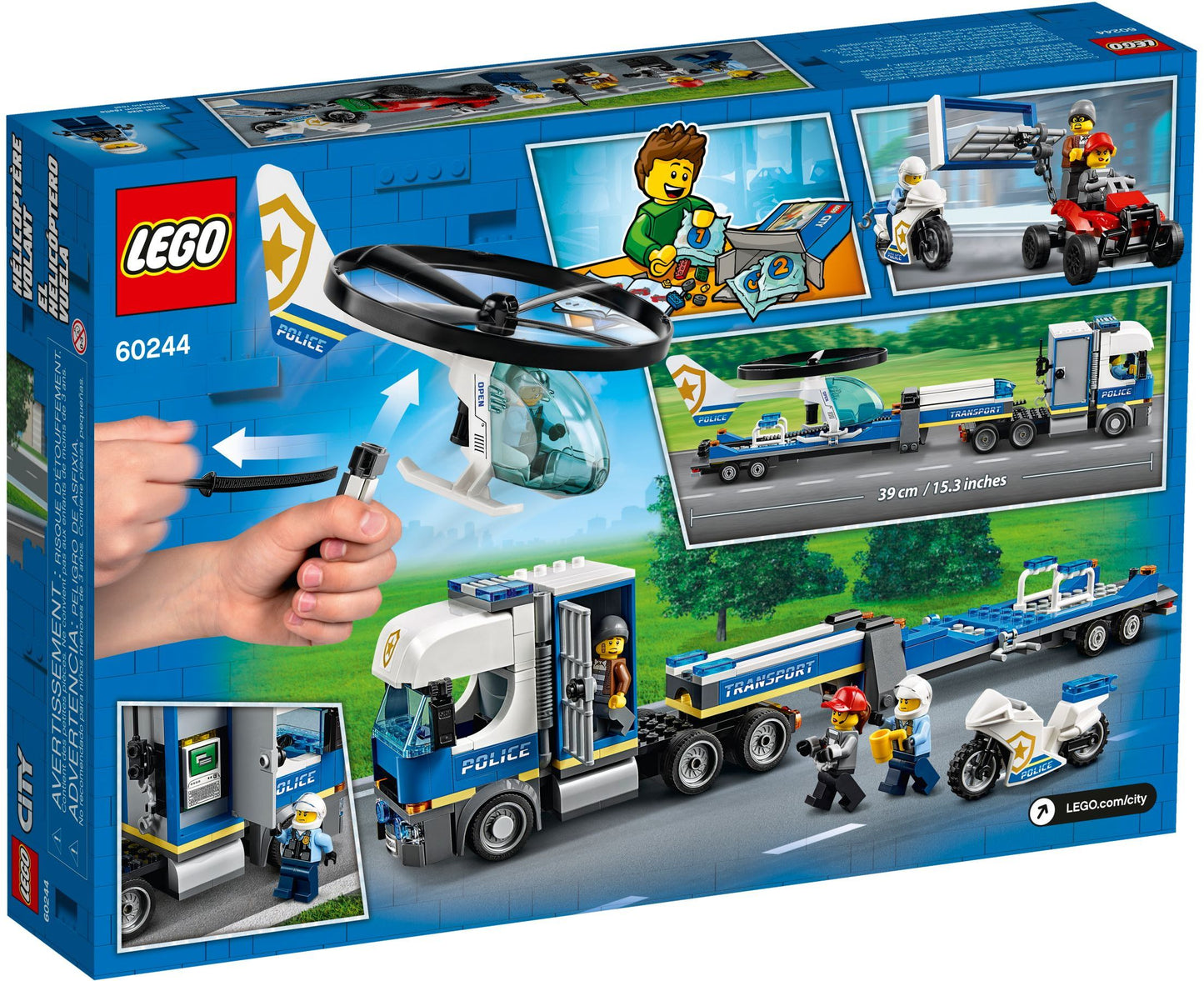 LEGO 60244 Police Helicopter Transport Truck & ATV Playset