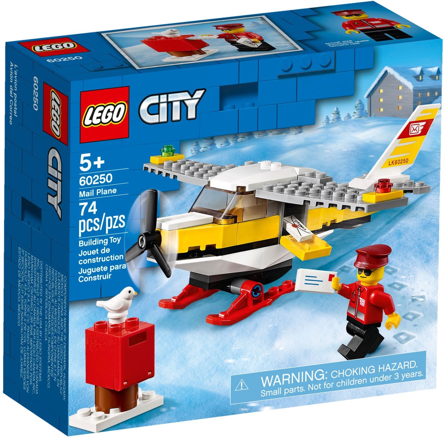 LEGO 60250 Mail Plane: Toy Airplane Building Kit for Kids