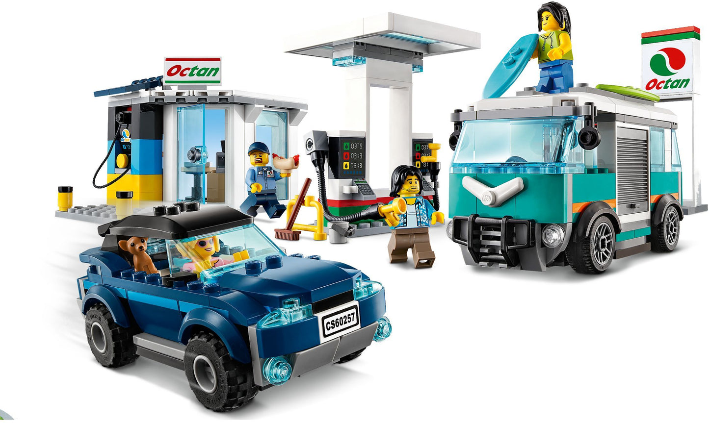 LEGO 60257 City Service Station: Gas & Electric Car Wash Fun