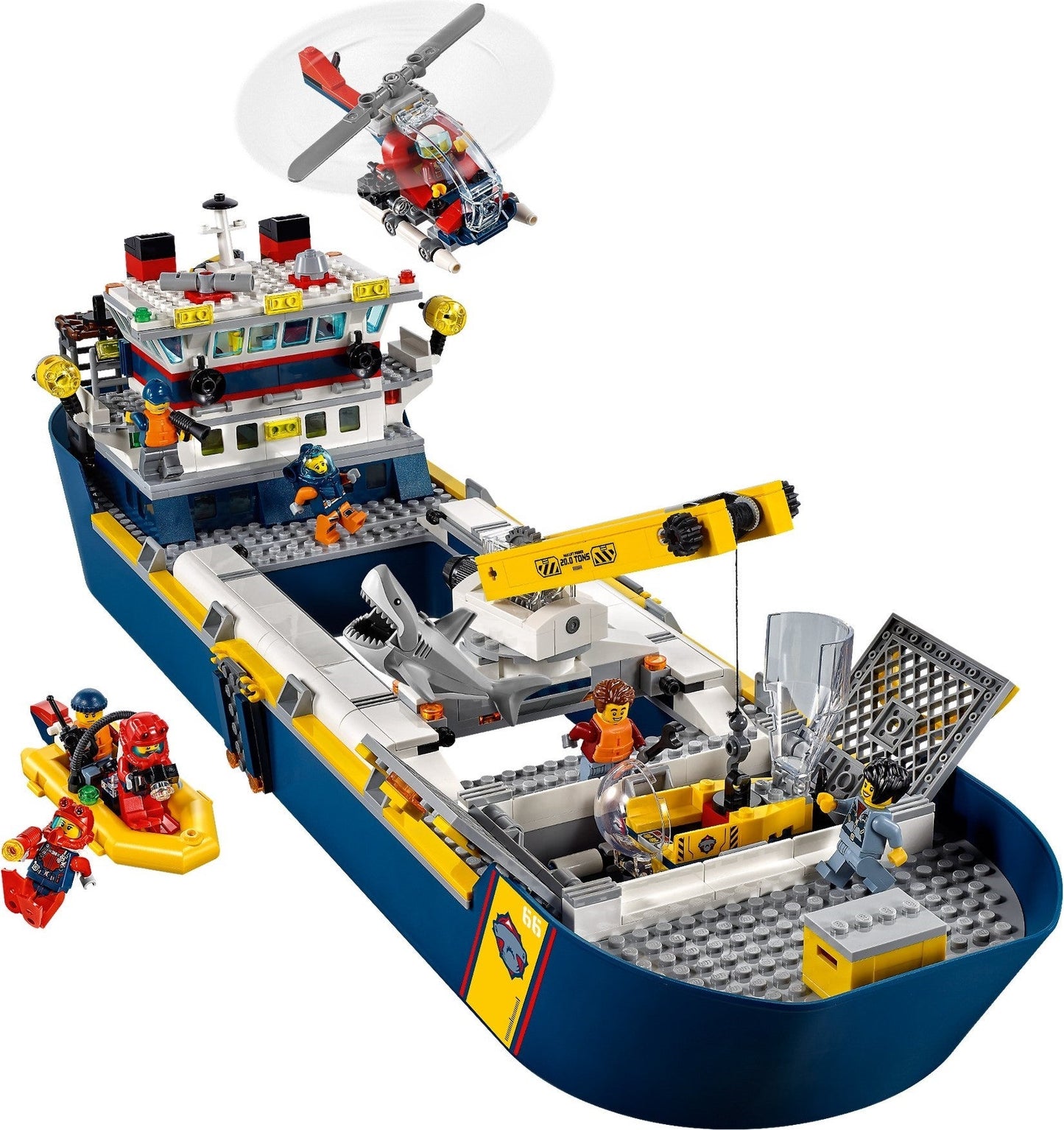 LEGO 60266 Ocean Exploration Ship: Floating Ship with Submarine & Helicopter