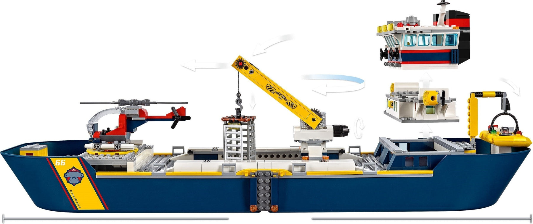 LEGO 60266 Ocean Exploration Ship: Floating Ship with Submarine & Helicopter - SuperSaverAU - view 5