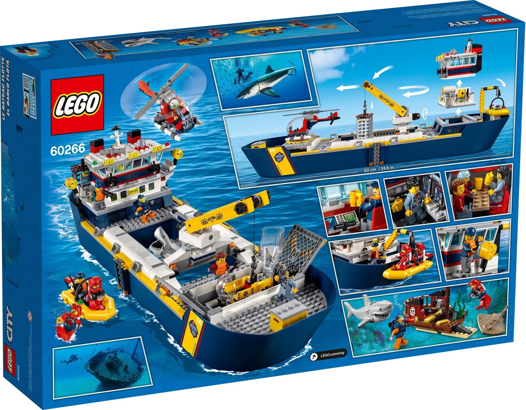 LEGO 60266 Ocean Exploration Ship: Floating Ship with Submarine & Helicopter - SuperSaverAU - view 7