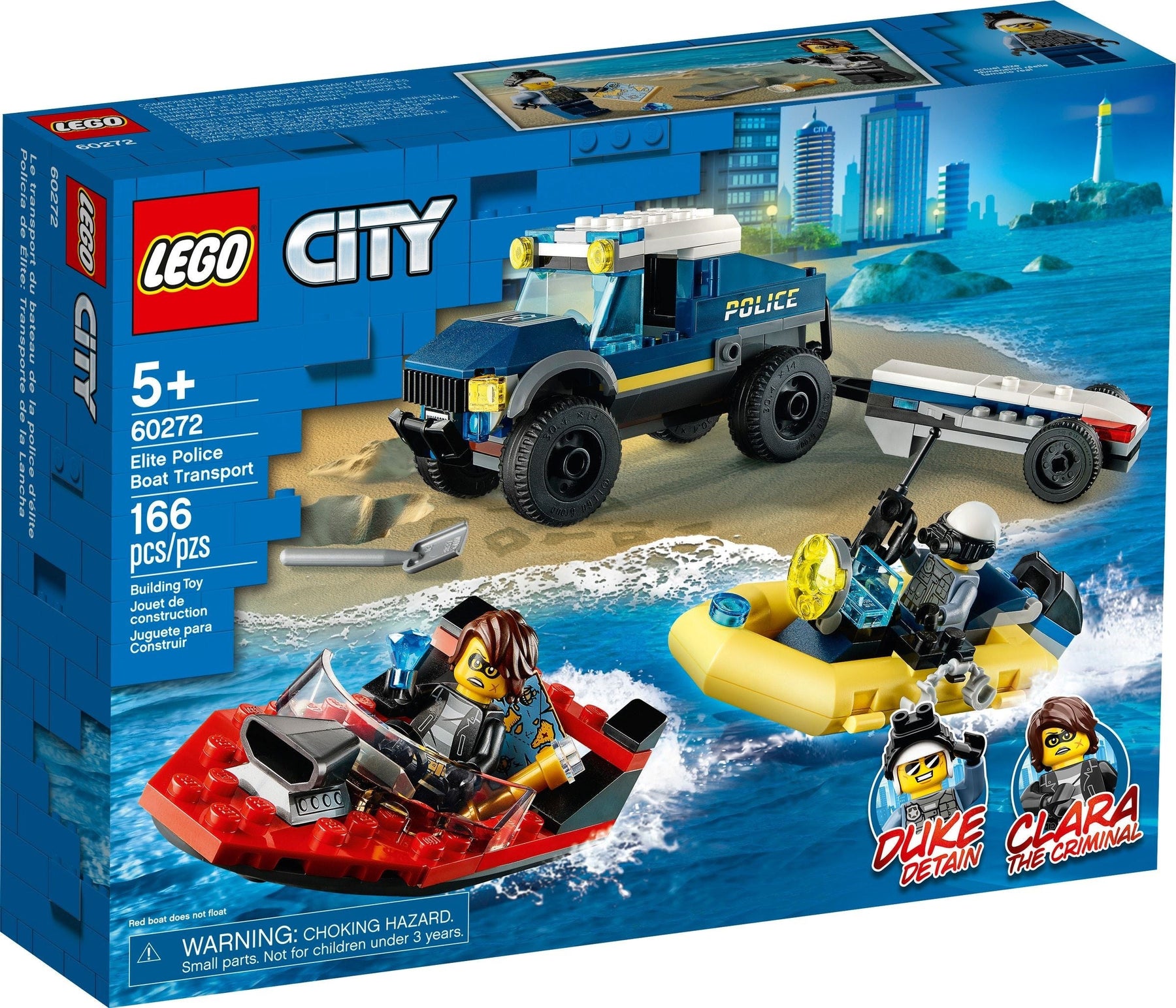 LEGO 60272 Police Boat Transport: Duke DeTain vs. Clara the Criminal - SuperSaverAU - view 1